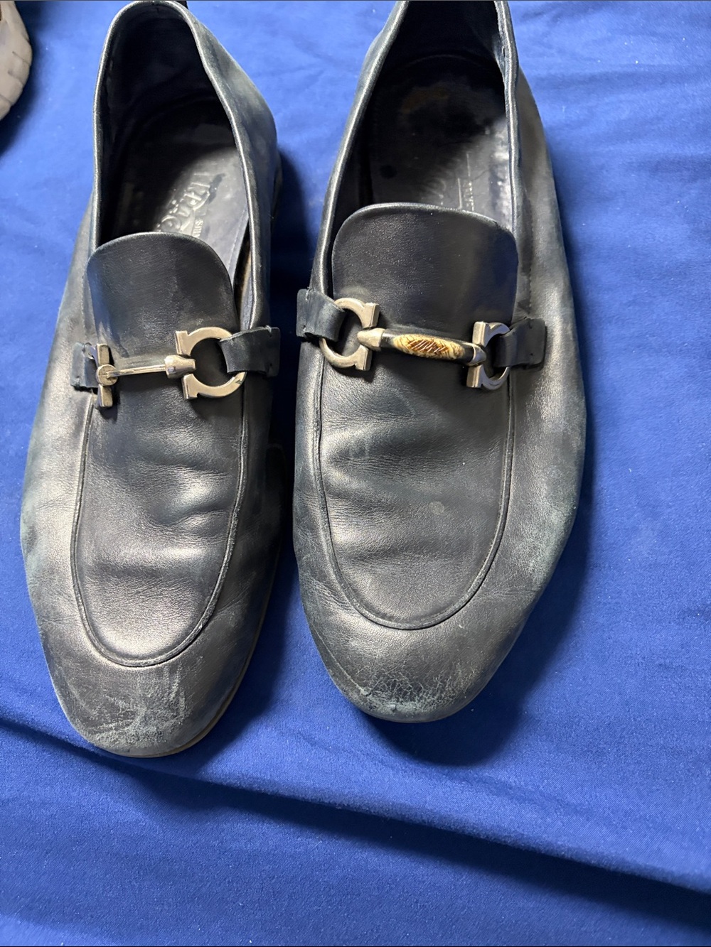 Salvatore Ferragamo Black Leather Horsebit Loafers